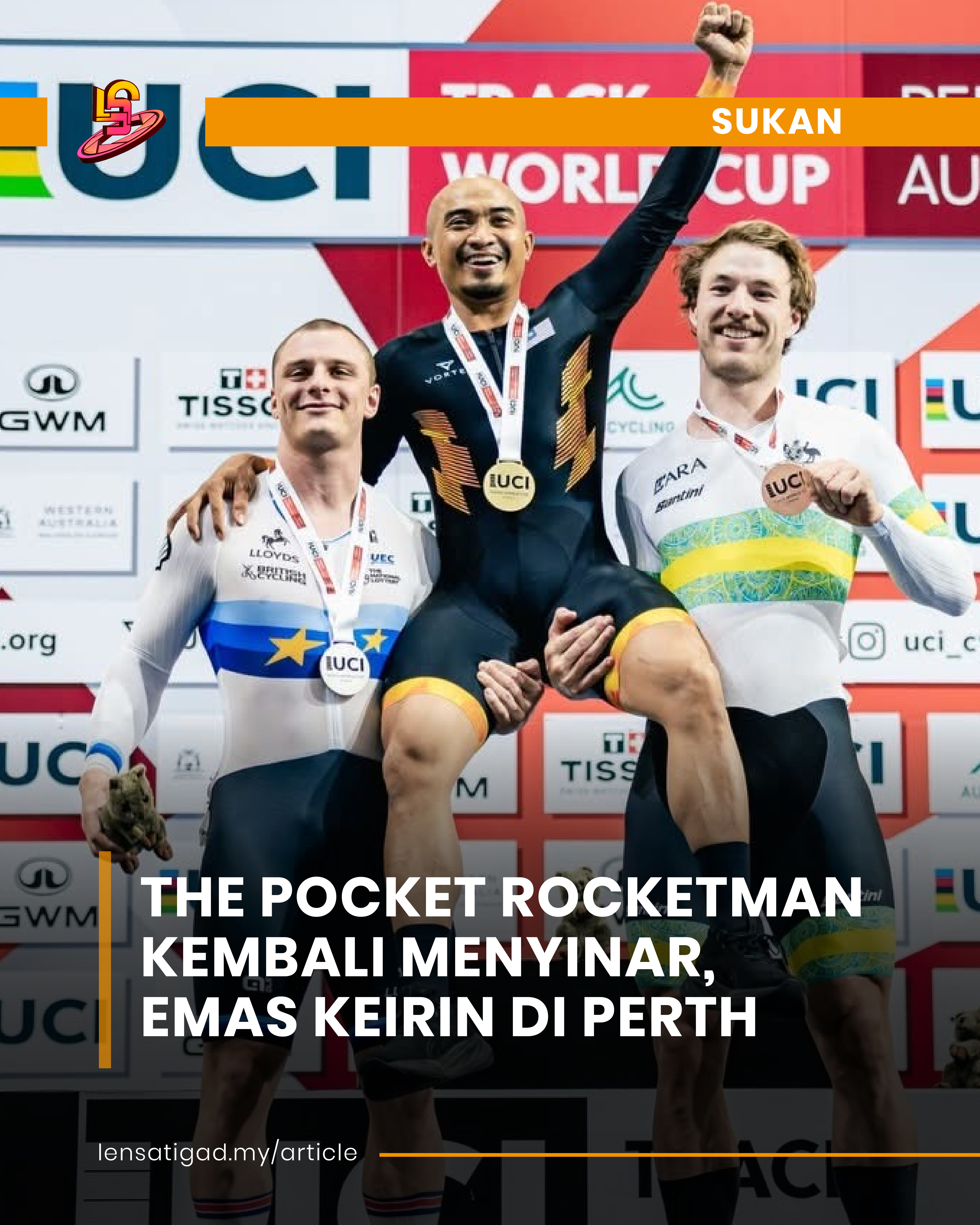 ‘THE POCKET ROCKETMAN’ KEMBALI MENYINAR, EMAS KEIRIN DI PERTH